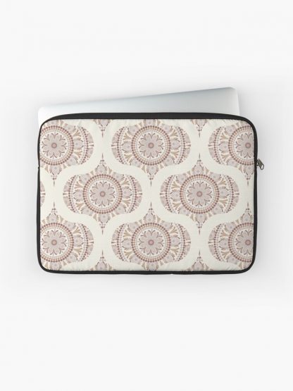Laptop Sleeve, Warm Neutrals Cafe Ombre Dot Mandala Mid Mod Ogee designed and sold by Triplicate Limited