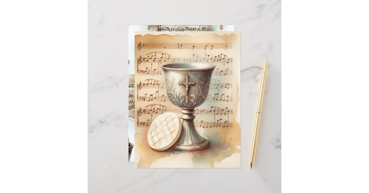 Christian Communion Vintage Scrapbook Paper
