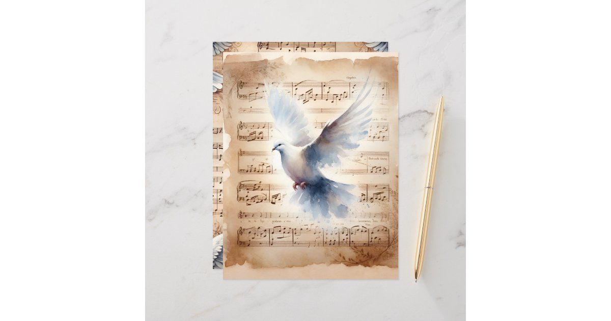 Christian Dove Vintage Scrapbook Paper