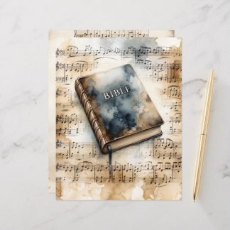Christian Holy Bible Vintage Scrapbook Paper