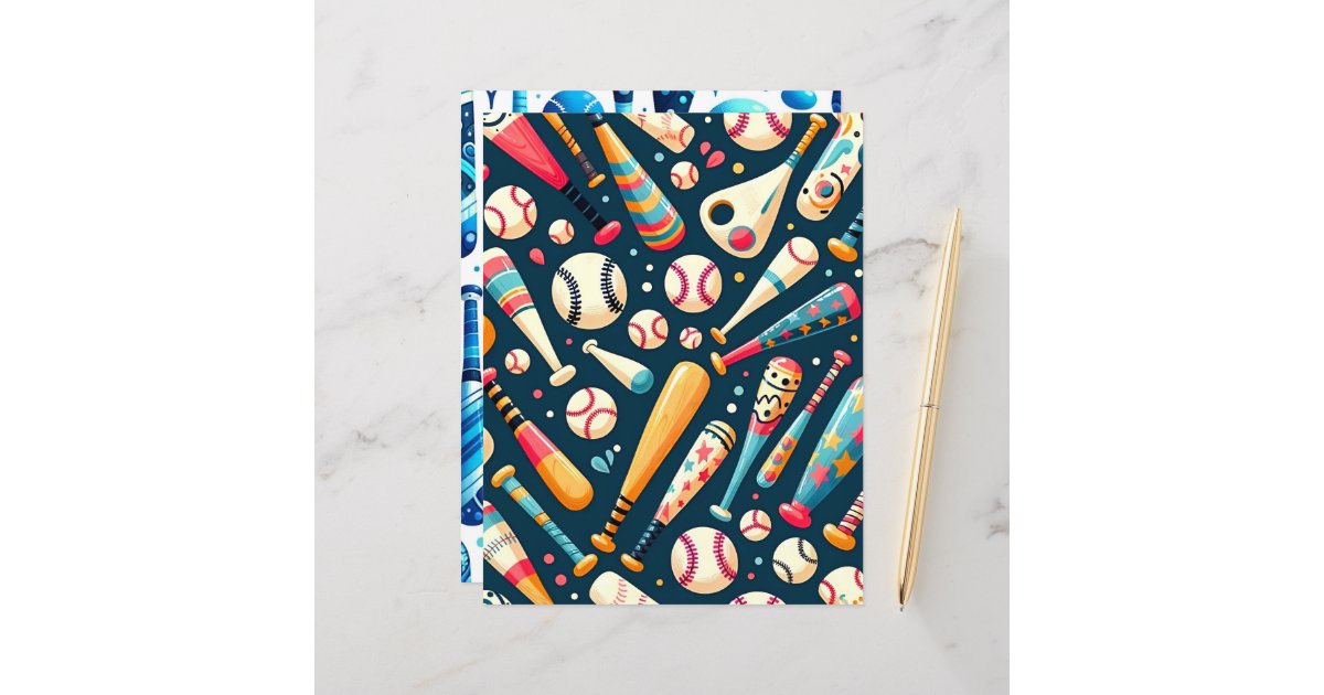 Cute and Colorful Baseball Scrapbook Paper