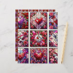 Valentines Stained Glass Scrapbook Paper