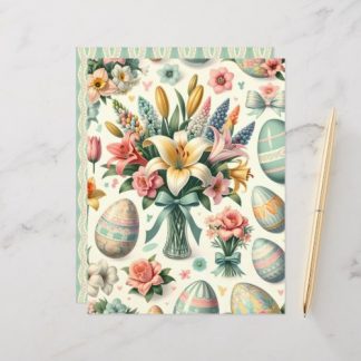 Vintage Floral Easter Scrapbook Paper