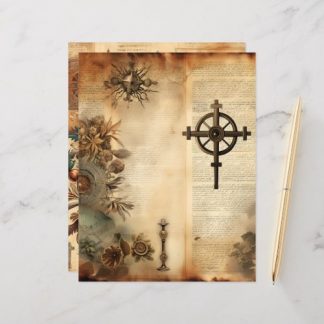 Vintage Christian Ephemera Scrapbook Paper