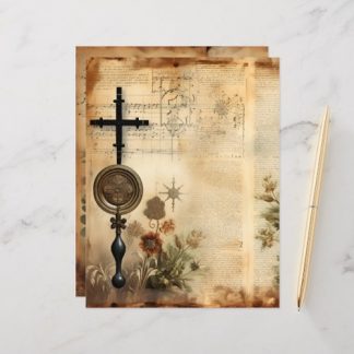 Vintage Christian Ephemera Scrapbook Paper
