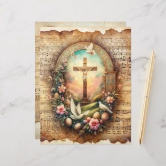 Vintage Christian Easter Scrapbook Paper