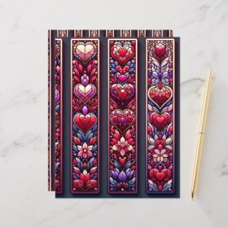 Valentines Stained Glass Scrapbook Paper