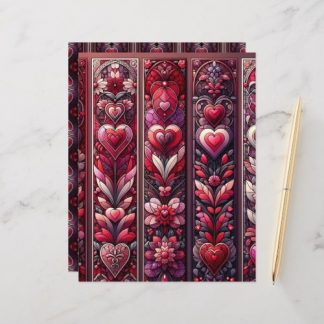 Valentines Stained Glass Scrapbook Paper