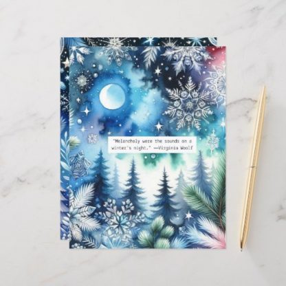 Winter Quote Blue Scrapbook Paper