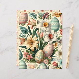 Vintage Floral Easter Scrapbook Paper