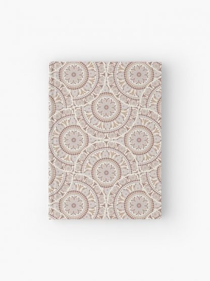 Journal, Warm Neutrals Cafe Ombre Dot Mandala Art Deco Fans designed and sold by Triplicate Limited