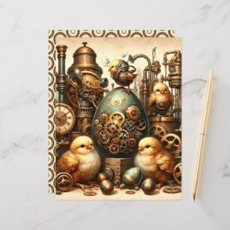 Steampunk Easter Ephemera Scrapbook Paper