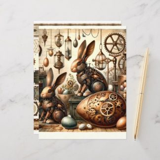 Steampunk Easter Ephemera Scrapbook Paper