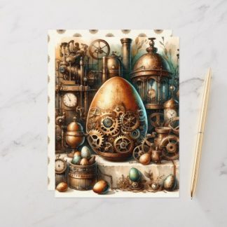 Steampunk Easter Ephemera Scrapbook Paper