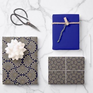 We Are Watching You Navy And Gold Art Deco Wrapping Paper Sheets