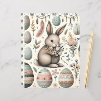 Boho Easter Ephemera Scrapbook Paper