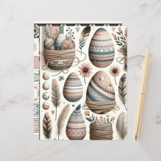 Boho Easter Ephemera Scrapbook Paper