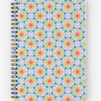 Journal, White Maximalist Rainbow Fountain Art Deco Fans designed and sold by Triplicate Limited