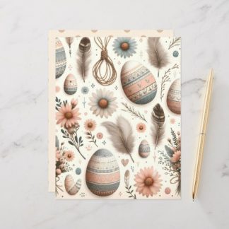 Boho Easter Ephemera Scrapbook Paper