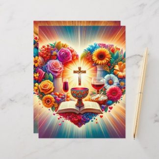 Colorful Christian Valentines Scrapbook Paper