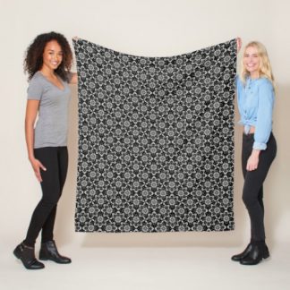 Dreamcatcher Monochrome Mandala Art Deco Fans Fleece Blanket
