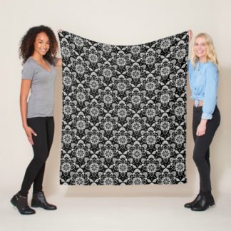Dreamcatcher Monochrome Mandala Art Deco Scallop Fleece Blanket