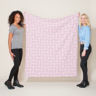 Dusky Rose Confetti Lace Dot Mandala Art Deco Fans Fleece Blanket