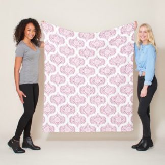 Dusky Rose Confetti Lace Dot Mandala Retro Ogee Fleece Blanket