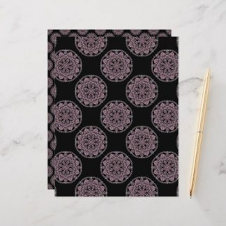Dusky Rose Fronds Polka Dots Mandala