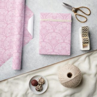 Dusky Rose Preppy In Pink Art Deco Scallop Wrapping Paper