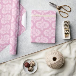 Dusky Rose Preppy In Pink Mid Mod Ogee Wrapping Paper