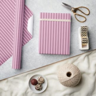 Geometric Dusky Pink Colorful Vertical Stripes Wrapping Paper