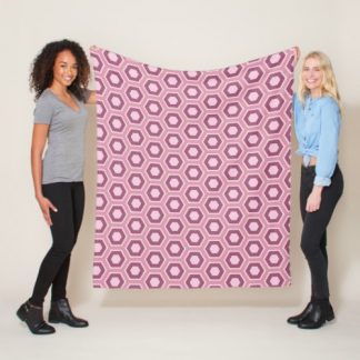Geometric Dusky Rose Colorful Honeycomb Hexagons Fleece Blanket