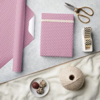 Geometric Dusky Rose Colorful Honeycomb Hexagons Wrapping Paper