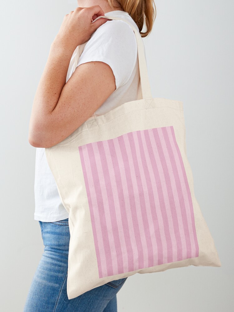 Tote Bag, Geometric Dusky Rose Lilac Sachet And Cherry Blossom Vertical Stripes designed and sold by Triplicate Limited