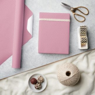 Geometric Dusky Rose Red Violet Polka Dots On Pink Wrapping Paper