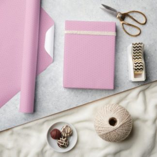 Geometric Dusky Rose Sea Pink Polka Dots On Lilac Wrapping Paper