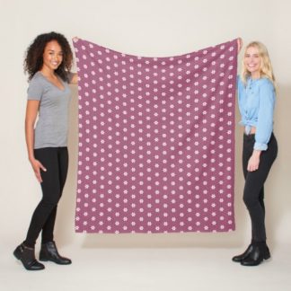 Geometric Pink Flowers On Dusky Rose Fleece Blanket