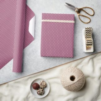 Geometric Pink Flowers On Dusky Rose Wrapping Paper