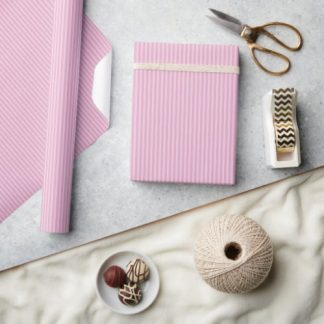 Geometric Rose Pink &amp; Cherry Blossom Candy Stripes Wrapping Paper