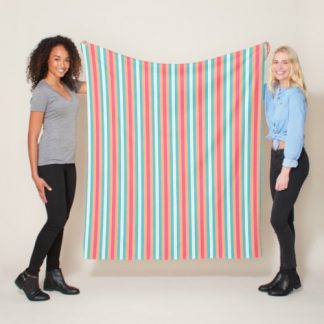 Geometric Sunset Bright Colorful Vertical Stripes Fleece Blanket