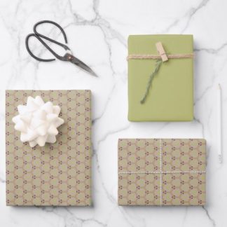 Geometric Warm Neutrals Honeycomb Scrapbook Wrapping Paper Sheets