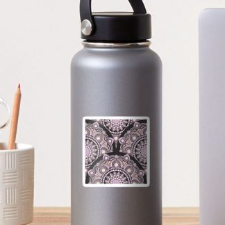 Sticker, Intangible Apricity Dot Mandala Scale Pattern designed and sold by Triplicate Limited