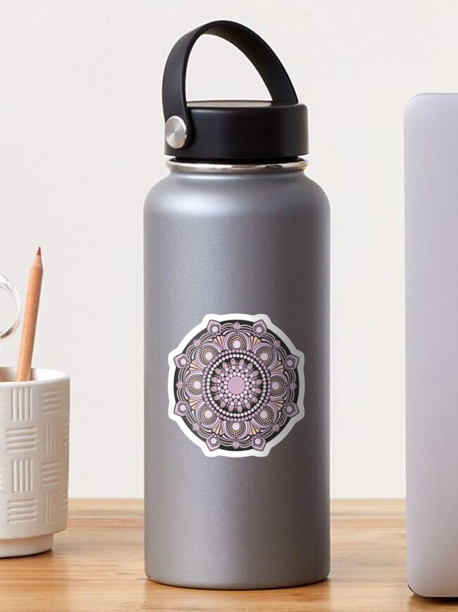 Sticker, Intangible Apricity Dot Mandala designed and sold by Triplicate Limited