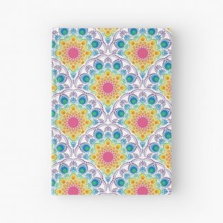 Journal, Maximalist Rainbow Floral Fountain Art Deco Scallop designed and sold by Triplicate Limited