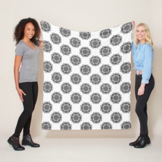 Monochrome Mandalas Sweet Dreams Polka Dots Fleece Blanket