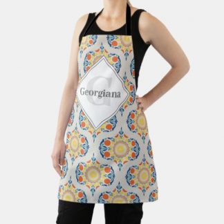 Monogram Aegean Summer Oranges And Lemons Mid Mod Apron