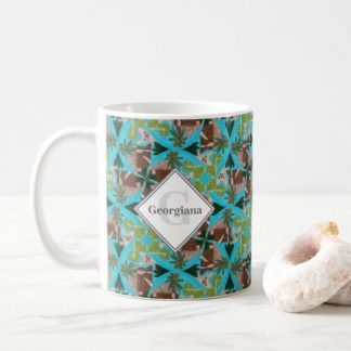 Monogram Chihuahuas Cabanas & Cocktails Deco Fans Coffee Mug