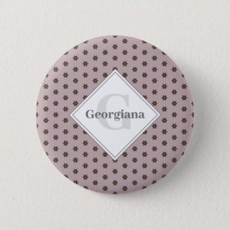 Monogram Geometric Warm Neutrals Polka Dot Flowers Button