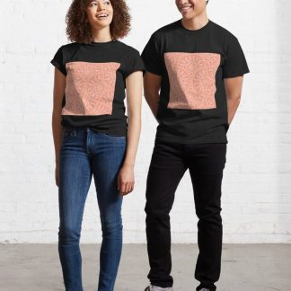 Classic T-Shirt, Parfait Peach Plethora Dot Mandala Mirrored Scallop designed and sold by Triplicate Limited